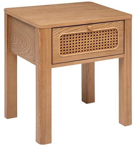 Atmosphera - Nachttische Tiria Eschenfurnier - H.52-5 cm - 1 Schublade - Naturholz