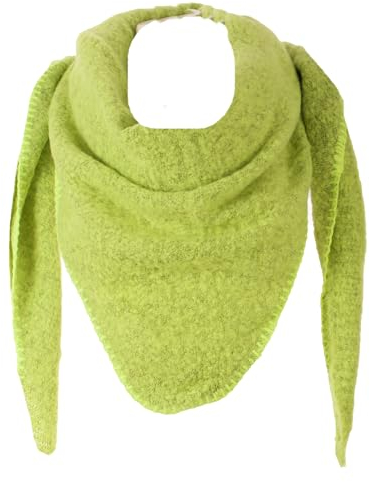 FASHION YOU WANT XXL Schal flauschig schal-tuch damen dicker dreieckstuch groß Wolle UNI Farben kuschelig (neon gelb)
