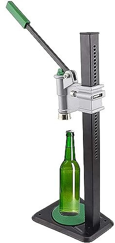 KEULEN Manual Bottle Cap Sealing Machine, Beer Bench Bottle Capper with Manual Pressing Rod and Non-Slip Pad, 100-500mm Adjustable Height, for Sealing 26-29mm Bottle Caps