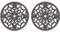 Pack of 2 Cast Iron Trivet Teapot 17cm Stand Round Pot Pad Vintage Pattern with Rubber Pegs Trivets for Kitchen Cooking