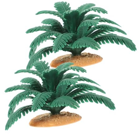 Cabilock 2 Stück Miniatur-palmen Kunststoff-palmenmodelle Modellbäume Für Landschafts- Und Dekorative Kunst