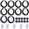 ONEBO 10 Stück Rund Möbelgriffe,Retro Design Türgriff,Griffe für Küchenschränke,Knopf Schublade Ziehen Ring mit Schrauben,für Truhen, Schränke, Kommoden(Schwarz)