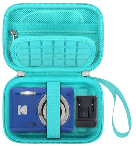 Elonbo Camera Carrying Case for Kodak PIXPRO FZ55 / FZ53 / FZ45 / FZ43 16MP Digital Camera, Vlogging Camera Storage Holder Trave Bag, Mesh Bag Fits Batteries, Cable, Memory Card, Card Reader, Green