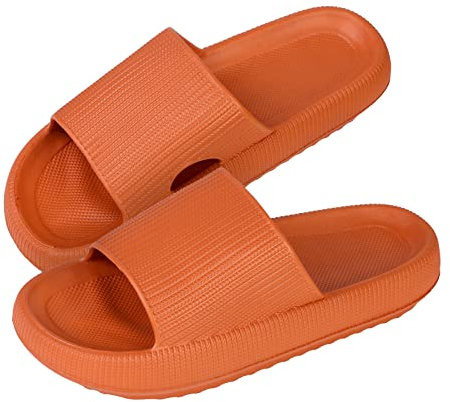 papasgix Pantofole Cloudyzz Donna Uomo Ciabatte Nuvola Estive da Casa Piscina Scarpe da Spiaggia Sandali da Doccia Pantofole da Bagno per Interni ed Esterni Arancia,44/45 EU