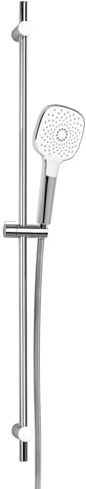 VIGOUR Brausegarnitur individual 2.2 m Stange 90 cm kürzbar Schlauch & Handbrause 3-fach Strahl softedge verchromt
