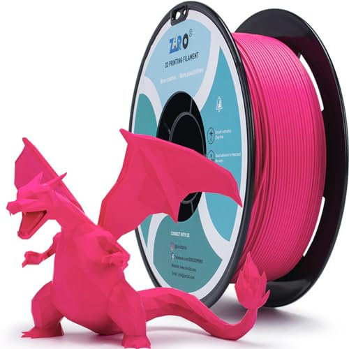 ZIRO Matte 3D Drucker Filament, Matte PLA Filament 1.75mm, Hohe Zähigkeit PLA für Die Meisten FDM Drucker, 1kg/2.2lbs Spule, Maßgenauigkeit +/- 0.03mm, Rose