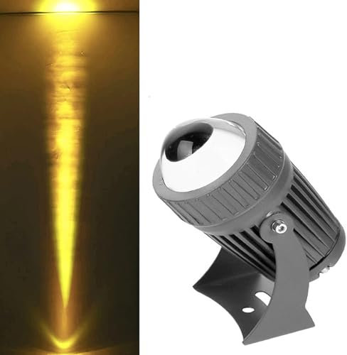 Spot À Faisceau LED Exterieur - 10W Projecteur De Sol Lumières, Lèche-mur À Faisceau LED Projecteurs Longue Portée Faisceau Étroit, pour Éclairage De Mur Extérieur De Bâtiment, Mariages(Yellow,110-230