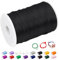 CAMAL 2mm Fil Nylon pour Bracelet, 100m Fil Bracelet Cordon Satin Cordon Bracelet Coulissant Coloré Cordon Collier pour Pendentif, Perles, Creation Bijoux, DIY Artisanat (Noir)