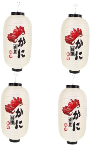 HOMSFOU 4stücke Japanische Laterne Aus Hängende Deko-lampe Für Restaurant Und Garten Weißer Krebs Elegante Außenbeleuchtung Für Einladende Atmosphäre Für Izakayas Und Feste