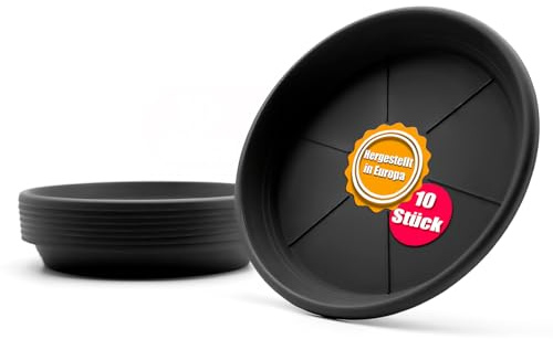 BigDean 10 Blumentopf Untersetzer Ø 16,5 cm in Anthrazit – Topfuntersetzer | aus robustem Kunststoff & Made in Europe