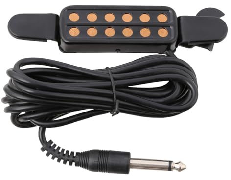 Schallloch-Tonabnehmer mit 12 Löchern, Schallloch-Tonabnehmer für Akustikgitarre, Wandler, Verstärker mit Kabel, Gitarrenzubehör