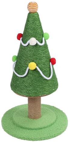 CaCaCook Postes para rascar gatos, forma de árbol de Navidad, rascador de gatos, poste rascador con base, torre para gatos de árbol de Navidad, decoración para fiestas de árbol de Navidad, juego de