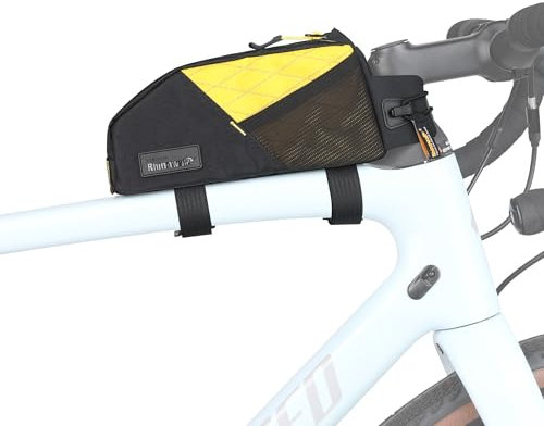 Rhinowalk Fahrrad Oberrohrtasche, Fahrradrahmentasche, wasserdichte Fahrradtasche, professionelles Fahrradzubehör für Mountainbike, Rennrad, 1,2L, Schwarz+Gelb