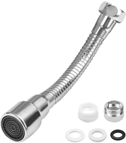 VZXZXE Wasserhahn Verlängerung 16cm, 360° Schwenkfunktion, Explosionsgeschützt und Rostfrei, Geeignet für Badezimmer und Küchenhahnverlängerungen