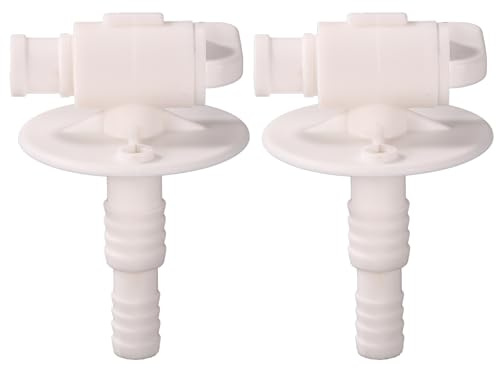 Lyreh Lot de 2 Vannes Vidange Réservoir d'eau pour Camping-Car (Convient aux Tubes en Vinyle de 0.96cm ou 1.27cm), 7,5x4,8x4,8cm Vanne Vidange Réservoir d'eau Douce pour Camping Cars et Caravanes