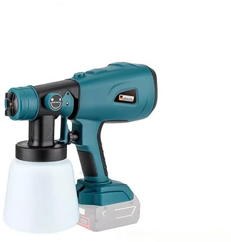 Cordless Paint Sprayer Gun compatible with Makita LXT 18V battery, HVLP Sprayer for Fences,Home DIY painting, Ceilings & Furniture, 1000ml Capacity, Adjustable 4 Nozzles (battery not included)