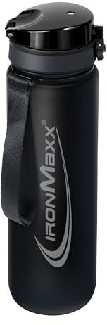 IronMaxx Sport Water Bottle – Deep Black 1000ml | Robuste & auslaufsichere Trinkflasche mit Schraubverschluss | BPA-frei & wiederverwendbar | Perfekt für Training, Alltag & unterwegs