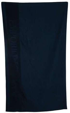 EMPORIO ARMANI Unisex WAFFLE BEACH TOWEL Blue One Size