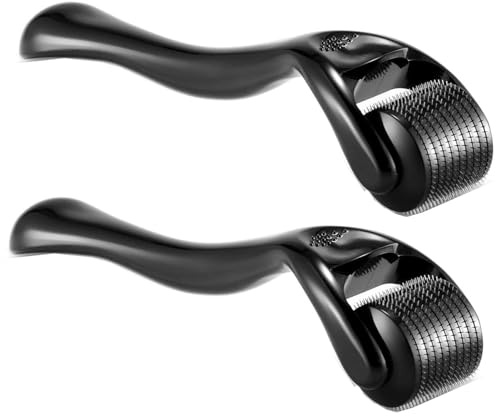 OCHILIMA Bartroller, 540 Titan-Mikronadel-Roller für Gesicht Gesichtsfalten Haarausfall Dehnungsstreifen Haarwuchs Bart roller professionelle Microneedling Derma Needling Kit mit Fall (1,0mm & 1,5mm)