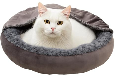 Generico Katzenbett | Donut Anti-Stress Hundebett – Warme, runde Donut-Decke für Welpen und Kätzchen, entspannend für den Winter im Freien und Reisen für kleine Haustiere