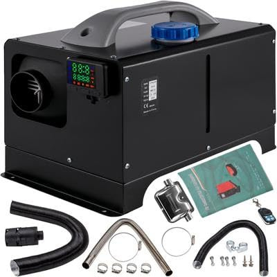 Chauffage diesel 8 kW, chauffage tout-en-un 12 V pour camion, chauffage de stationnement avec écran LCD noir, télécommande, chauffage rapide pour camping-car, camion, bateau, bus, remorque, camping