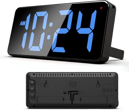 LED Elektronische Tischuhr, Digitale Wanduhr Tischuhr, 3D LED Digitalwecker mit großen Ziffern, 12/24H Digitale Wanduhr Wecker, Automatische Lichtsteuerung für Büro, Wohnzimmer, Schlafzimmer, Schule