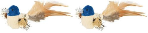 TRIXIE Katzenspielzeug Plüsch Vogel Schwanz 8cm, Farblich Sortiert, 4011905457659 (Packung mit 2)