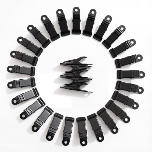 30 Pcs Spring Clips Small Alligator Clips, Black Metal Alligator Clamps | Small Metal Clamps for Bathroom Bed Office Clothes Photos Shower Curtain Hooks