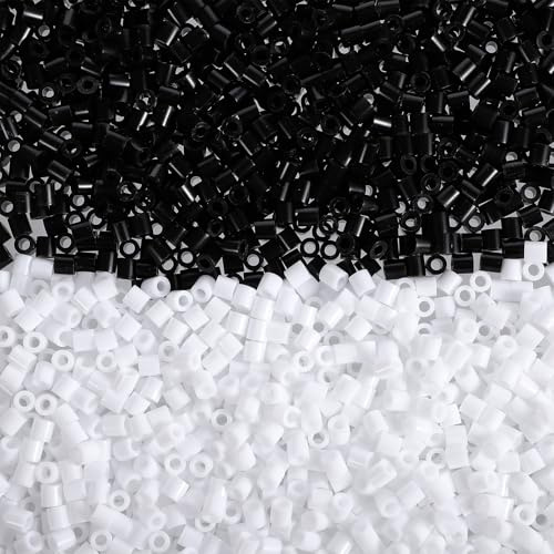 2000 Stück 5mm Bügelperle Schwarz und Weiß Schmelzperlen