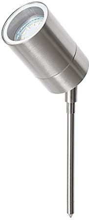 LITECRAFT Kenn Spike Outdoor Spotlight, Stainless Steel