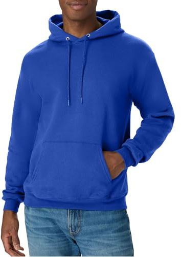 Hanes Men's Pullover EcoSmart Hooded Sweatshirt, denim blue, X Large