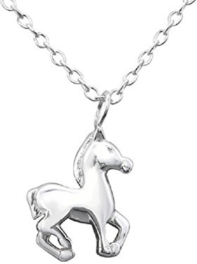 Laimons Damen-Anhänger mit Kette Pferd Pony Sterling Silber 925