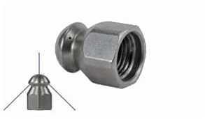 Furet de canalisation haute pression : Buse de canalisation avec jet frontal 1/4F - calibre - 11, Buse de canalisation