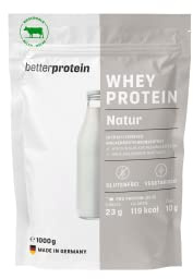 Vassprotein – neutral 1 kg – producerad i Tyskland från regional mjölk – proteinpulver för muskeluppbyggnad och minskning – påse-– betterprotein® –