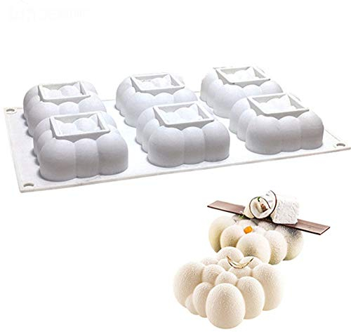 DUBENS Mousse-Kuchenform, Silikon Backform/Muffinform für Muffins, Cupcakes, Kuchen, Pudding, Eiswürfel und Gelee, Brotbackform, 3D Backformen DIY Mold (Wolke)