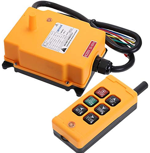 HS-6 IP65 6 Canali AC DC Paranco elettrico industriale Gru Telecomando senza fili Interruttore a pulsante per CNC Winch 1Transmitter+1Receiver (AC 220V)