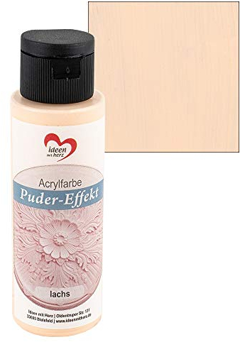 Ideen mit Herz - Peinture acrylique à effet poudré - 70 ml - Aspect vieilli - Haute couverture - Haute pigmentée - À base d'eau (saumon)