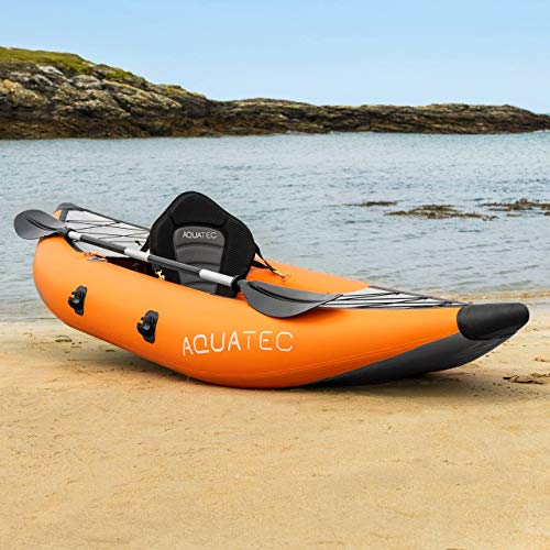 AQUATEC aufblasbare Kajaks | das Schlauchboot Kanu ist in 2 Stilen & entweder als Einzeln oder Tandem erhältlich (Tandem (2 Sitze), Hudson (Amateure))