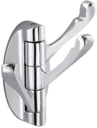 KOKOSIRI Drehhaken aus massivem Metall, klappbar, Handtuchhaken mit mehreren drei drehbaren Armen, Schwenkarm, Dreifachmantelhaken, Wandmontage, poliertes Chrom, B1009CH-P1