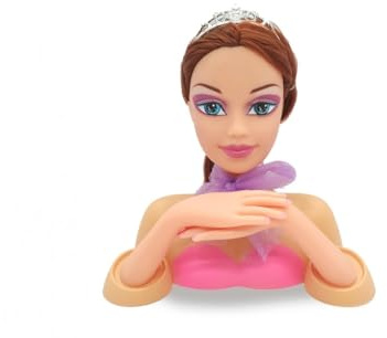 JAMARA Frisierkopf Set Emma Beauty - 8-teiliges Set, Coole Trendfrisuren ausprobieren, strapazierfähige Haare, fördert Fantastische Rollenspiele, Inklusive Haarzubehör