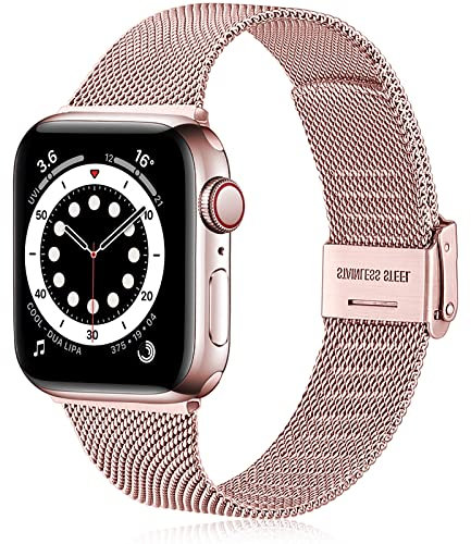 Ouwegaga Compatible With Apple Watch Strap 38mm 40mm 41mm 42mm 44mm 45mm 46mm 49mm,Stainless Steel Metal Straps Compatible with iWatch Strap SE Ultra/Series 10 9 8 7 6 5 4 3 2 1, Rose Gold
