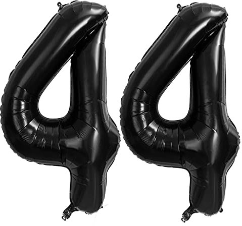 40 Zoll 2 Luftballons Zahle 44. Schwarz Geburtstag XXL 100cm Riesen Folienballon Zahlenballon 44 Schwarz Nummer Folienballon 44 Ballon Zahl 44 Heliumballon Luftballon 44 für Geburtstag Party Deko(44)