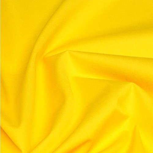100% Plain Cotton Poplin Fabric Rose & Hubble Solid Plain Coloured - Yellow (Price Per Metre)