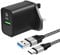18W Fast Charger Plug and Cable for Samsung S21 S22 S23 Plus Ultra FE A14 A52 5G A51 A12 A13 A33 A22 Galaxy Note 20 10 9 8,Nokia XR20 G10 G20 G50 8.2 6.2 8.3 5.3 5.4,Quick Charge 3.0 Phone Adapter