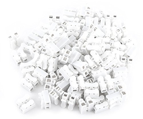 100 Stücke Federdraht Schnellverbinder 220 V 2 Pin Push Kabelstecker Weiß Verdrahtungsklemme 10 A Beleuchtungsstrom Kfz-Verkabelung
