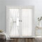 Devola Visillo de lino con aspecto de lino, cortina larga, moderna, monocolor, cortina semitransparente, cortina para puerta, cortina de ventana, cortina de cocina, color blanco, 1 unidad