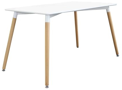 Gartentisch Lyon aus Holz und ABS, 140 x 80 x 75 cm, Weiß