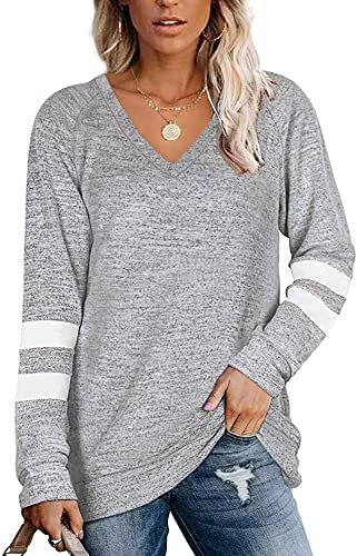 Famulily Sweatshirt Womens Oversized Cotton Tshirt Autumn Tops Ladies Going Out Tops Light Grey XXL