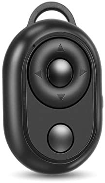 Andoer Mini Wireless Remote Control BT Remote Shutter Page Turner 10 m Portata effettiva compatibile con smartphone iOS/Android, tablet nero