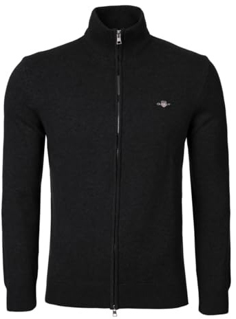 GANT Herren Casual Cotton Zip Cardigan Strickjacke